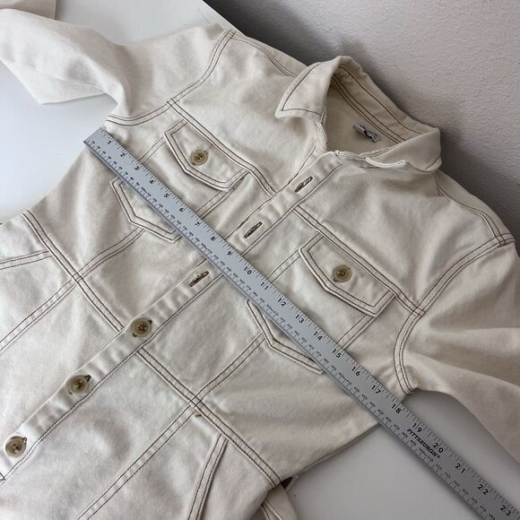 Rhythm Romper Womens Medium Sinclair Denim Boiler Suit Romper Utility Cream - Picture 6 of 13